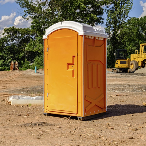 how often are the porta potties cleaned and serviced during a rental period in Grantham